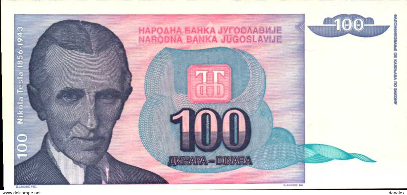 YOUGOSLAVIE 100 DINARA  De 1994  Pick 139a  UNC/NEUF - Jugoslavia