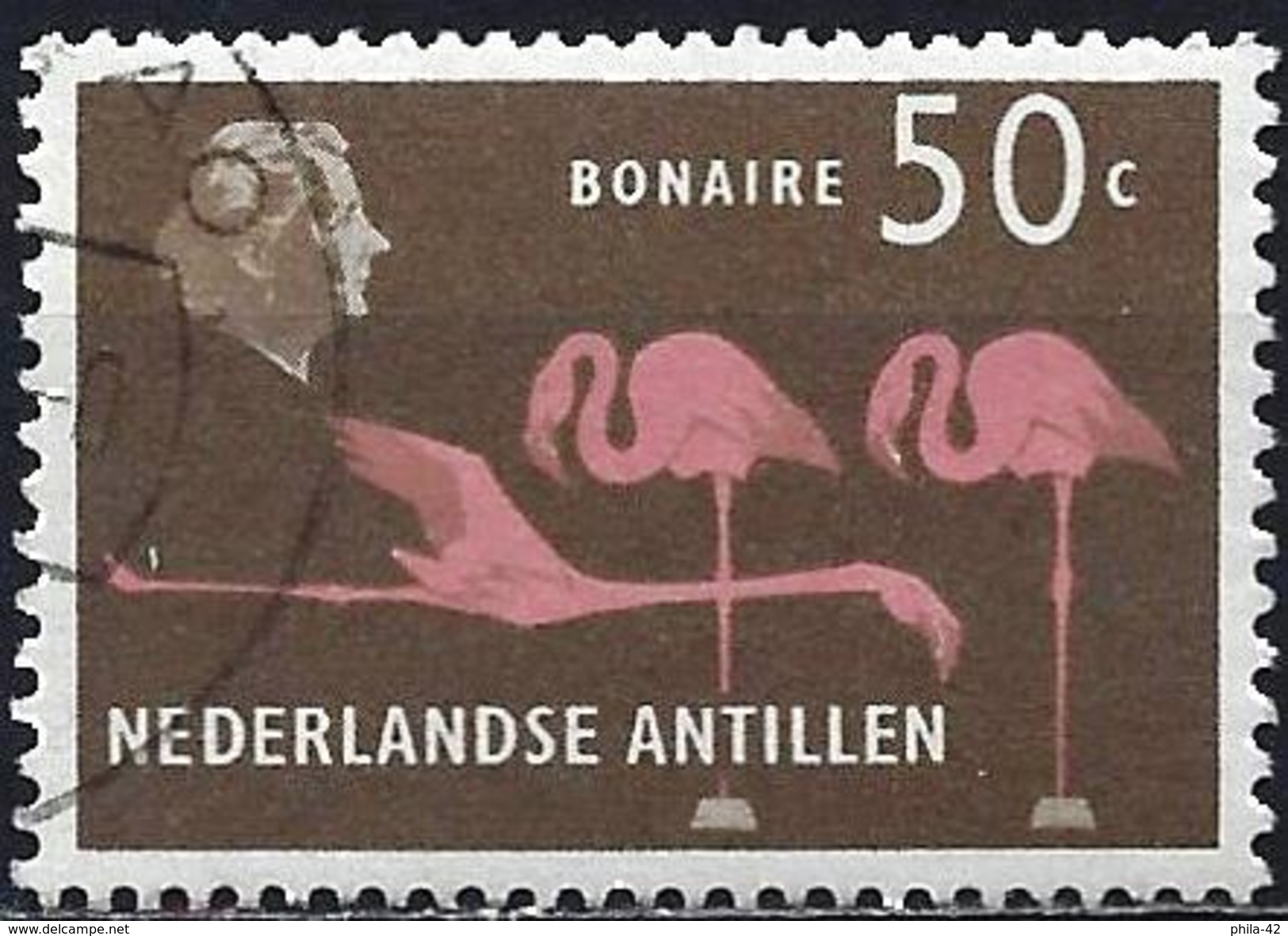 Netherlands Antilles 1958 - American Flamingo ( Mi 81 - YT 271 ) - Flamingos