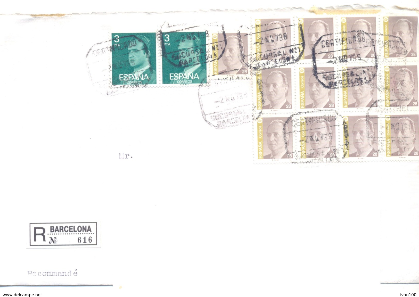 1998. Spain, He Letter Sent By Registered Post To Moldova - Covers & Documents