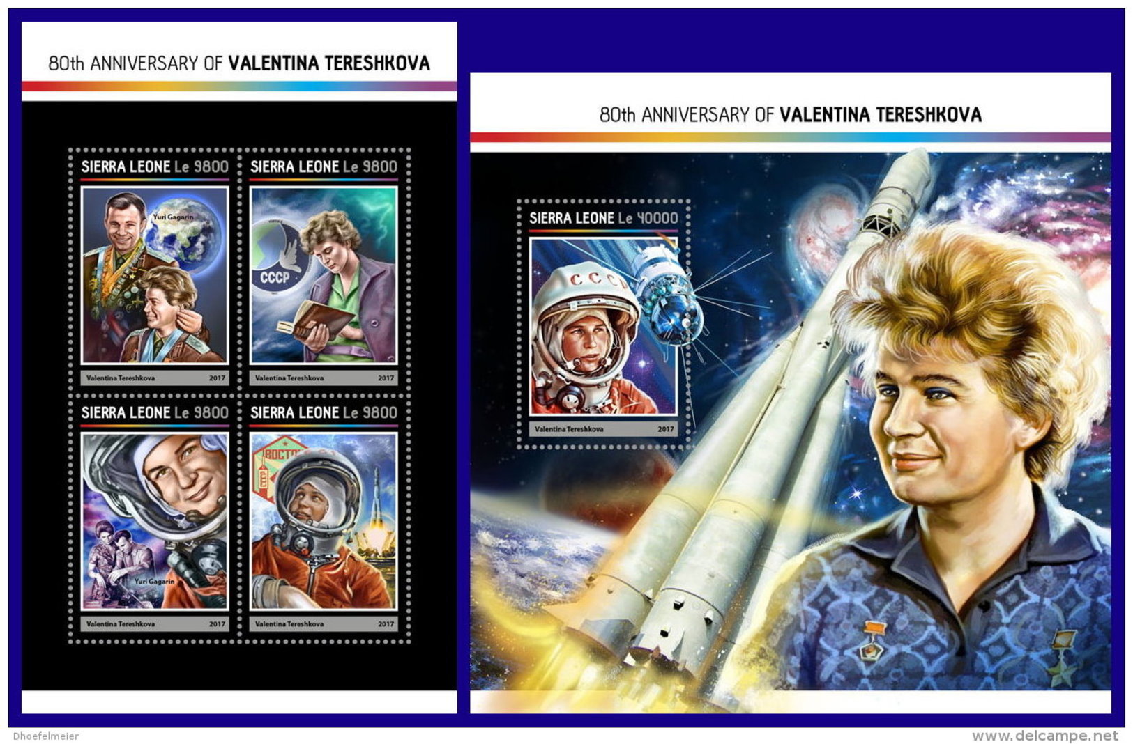 SIERRA LEONE 2017 ** Valentina Tereshkova Space Raumfahrt Espace M/S+S/S - OFFICIAL ISSUE - DH1714 - Africa