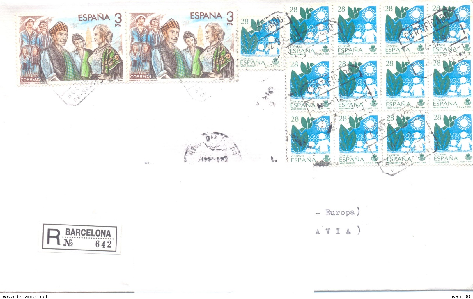 1999. Spain, He Letter Sent By Registered Post To Moldova - Briefe U. Dokumente