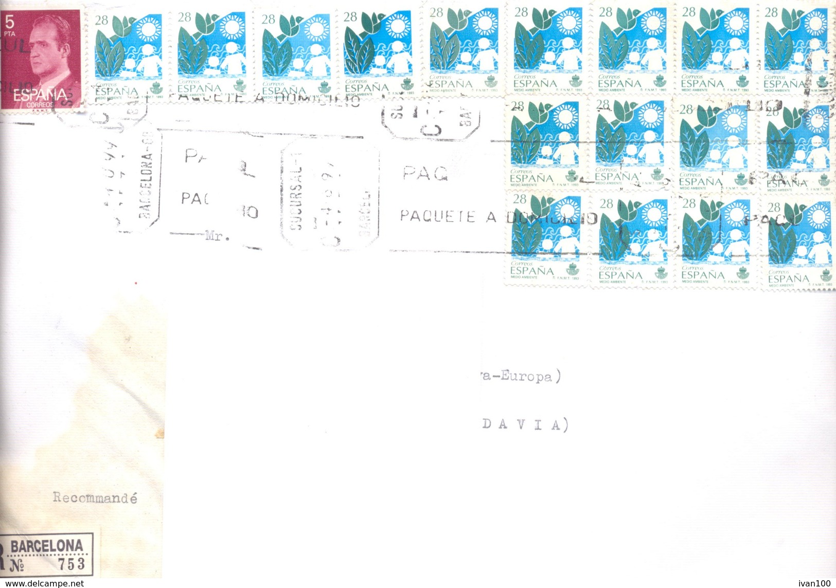 1999. Spain, He Letter Sent By Registered Post To Moldova - Covers & Documents