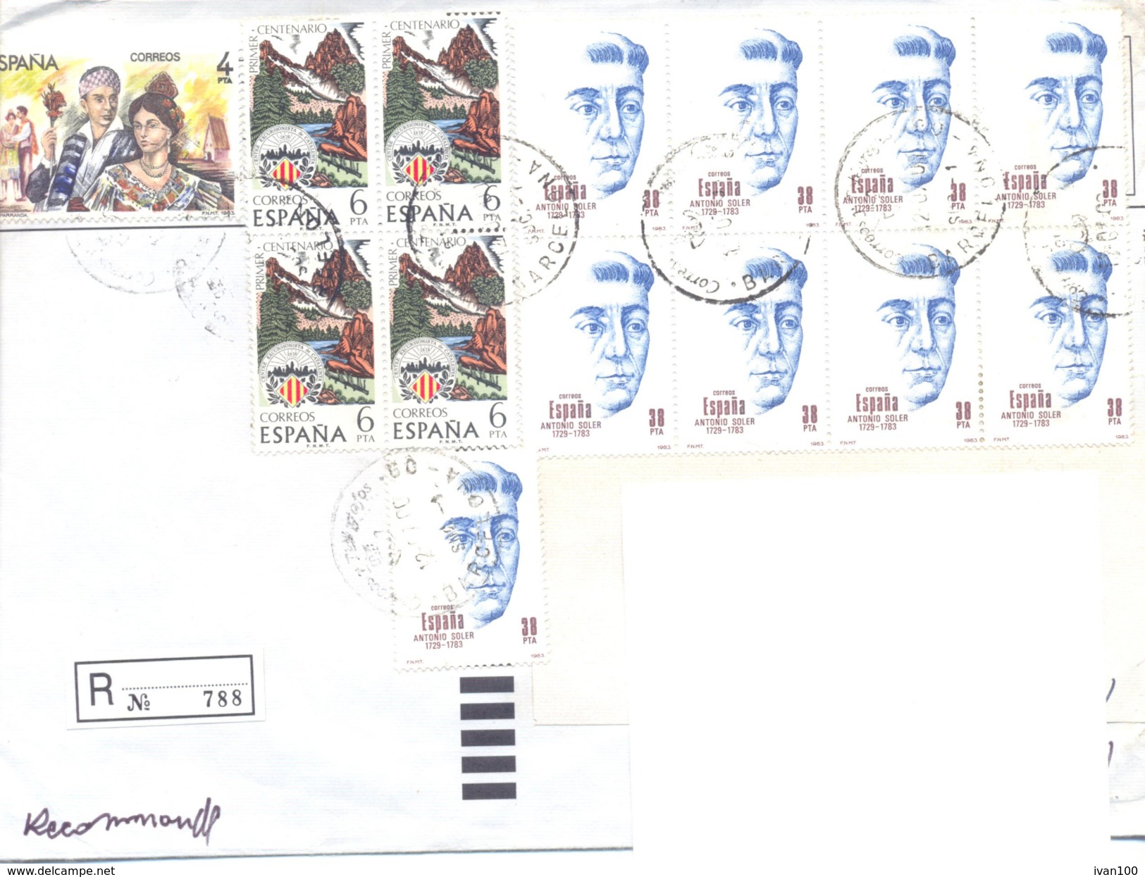 2000. Spain, He Letter Sent By Registered Post To Moldova - Lettres & Documents