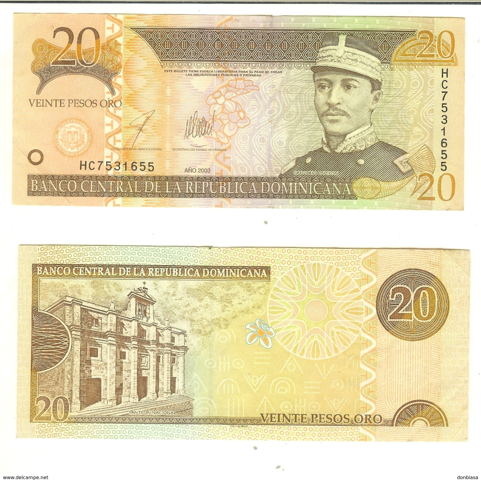 Repubblica Dominicana: 20 Pesos Oro Emissione 2003 - Dominicaine
