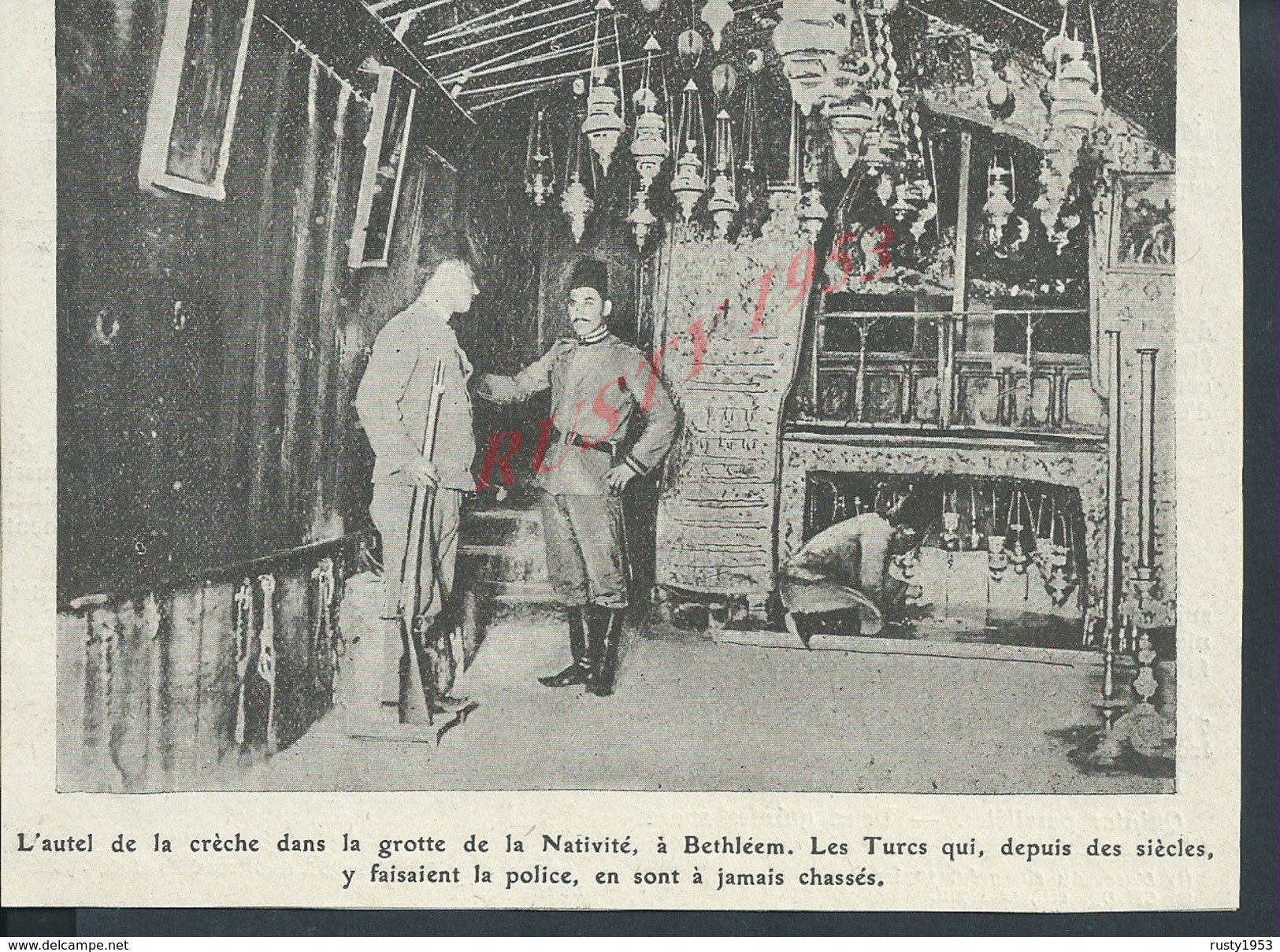 MILITARIA IMAGES MILITAIRE DE COUPURE DE PRESSE JOURNAL ILLUSTRATION DE 14/18 COLER SUR PAPIER EPAIS LA CRECHE BETHLÉEM - 1914-18