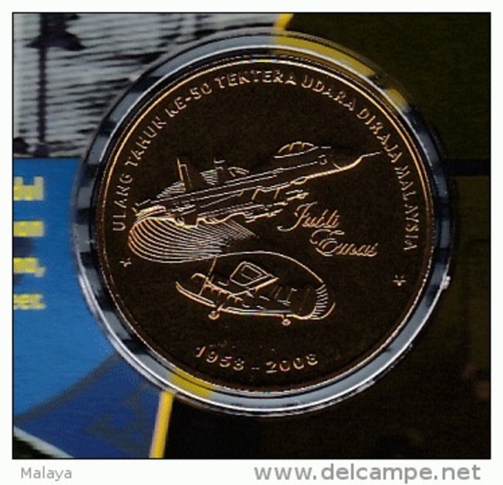 Malaysia 2008 1 Ringgit Nordic Gold Coin BU 50th Anniversary Of The Royal Malaysian Air Force - Maleisië