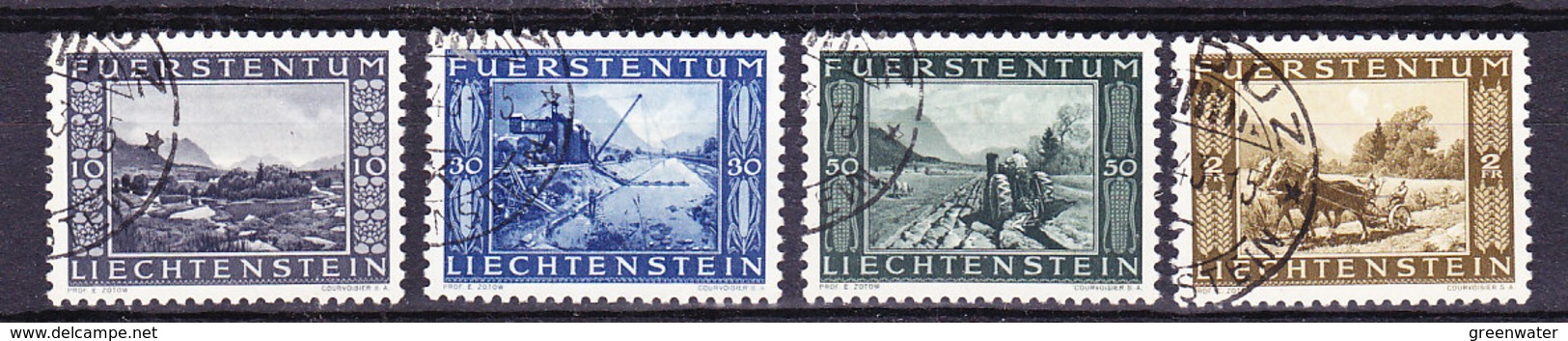 Liechtenstein 1943 Binnenkanal 4v Used "Vaduz" (35666) - Gebruikt