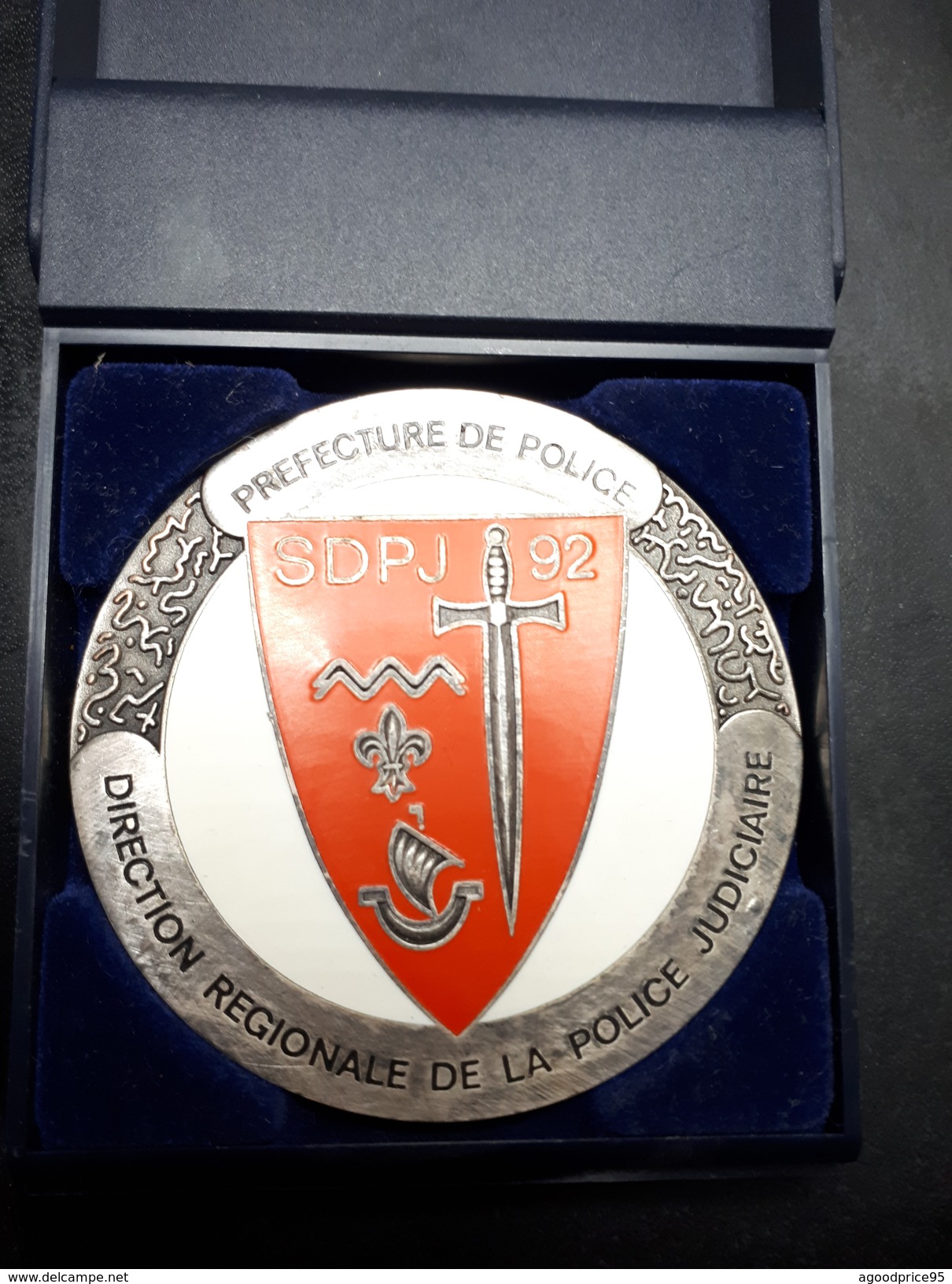 MEDAILLE DE TABLE "SDPJ 92" - Police & Gendarmerie