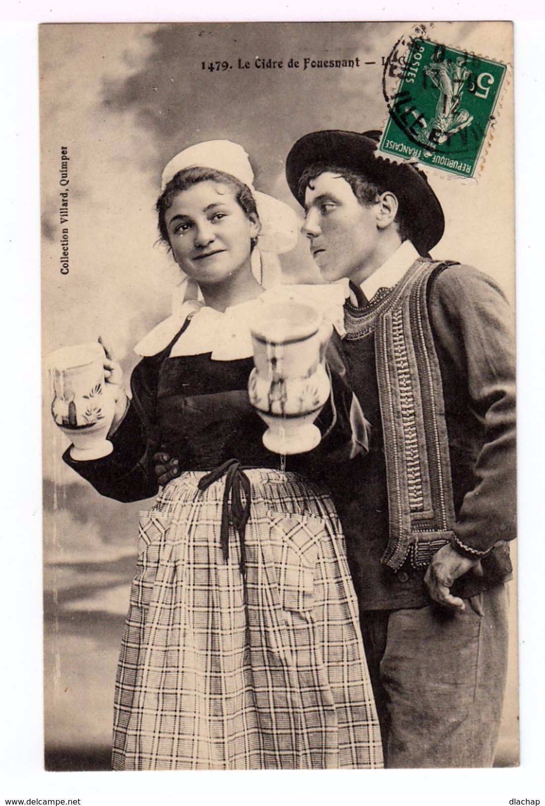 Le Cidre De Fouesnant. Couple En Costumes Breton. (1583) - Costumes