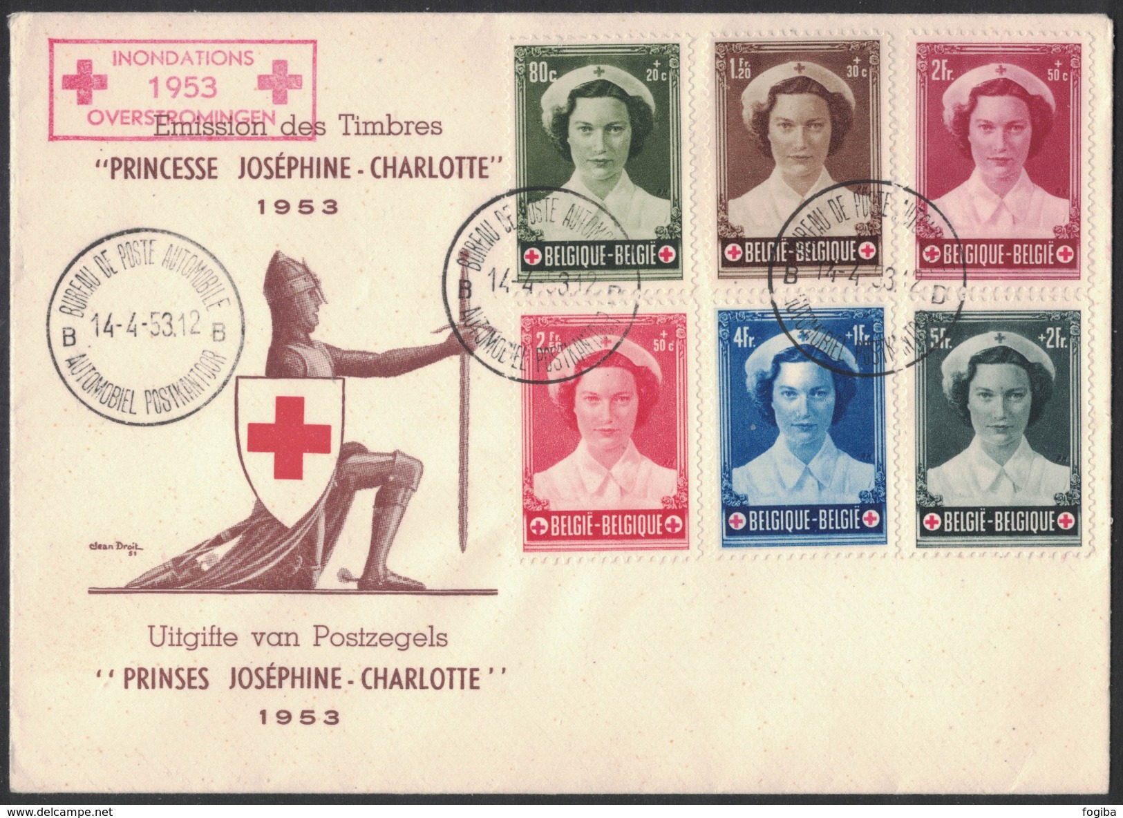 JP239   Belgie - Belgique FDC 912/917 Prinses Joséphine-Charlotte 1953 " Croix Rouge / Red Cross " - 1951-1960