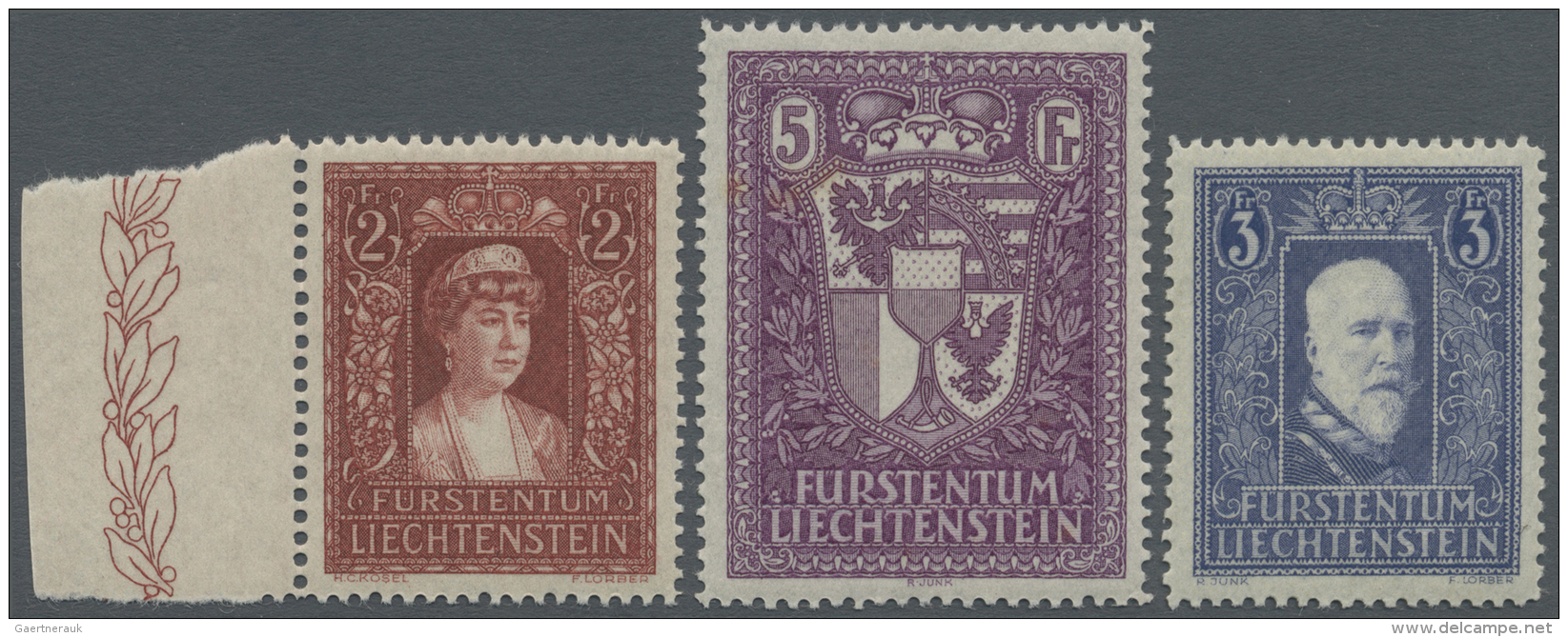 Liechtenstein: 1933/1935, Freimarken F&uuml;rst Franz, F&uuml;rstin Elsa Und Landeswappen Postfrisch (2 Fr. Vom Linken B - Ongebruikt