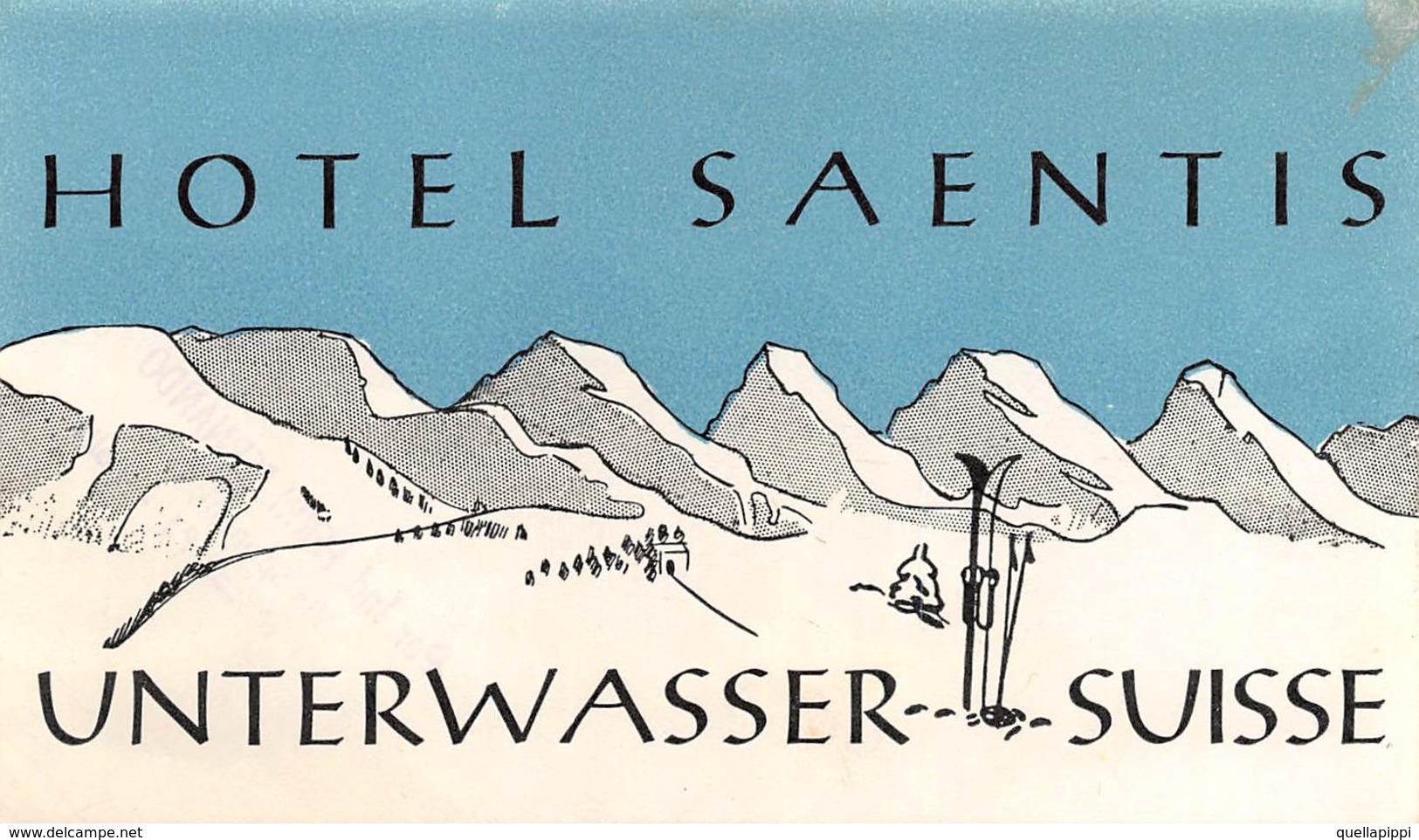 D5882 "HOTEL SAENTIS- UNTERWASSER - SUISSE" ETICHETTA ORIGINALE - ORIGINAL LABEL - Adesivi Di Alberghi