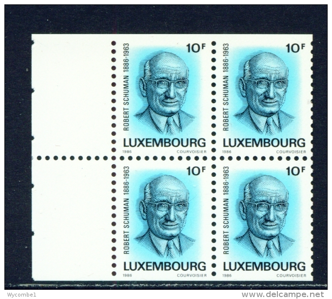 LUXEMBOURG  -  1986  Schuman  Booklet Pane  10f X 4  Unmounted/Never Hinged Mint - Ungebraucht