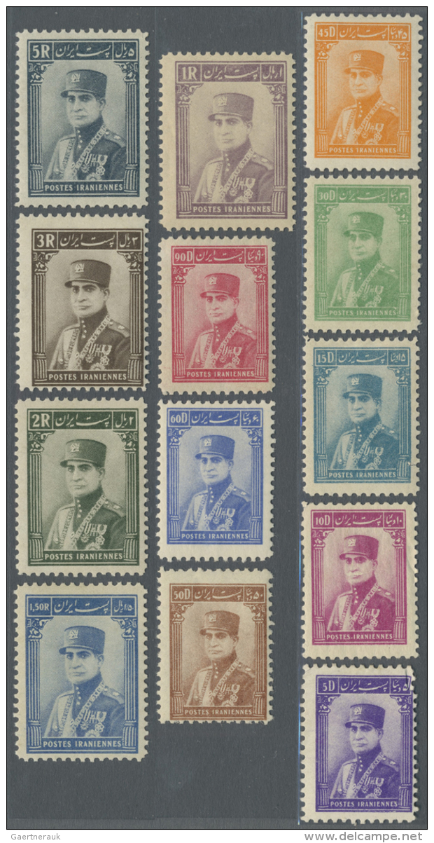 Iran: 1935, Complete Set Of 13 Values Mint Hinged, Few Mnh, A Scarce Offer, Catalogue Value $500 - Iran