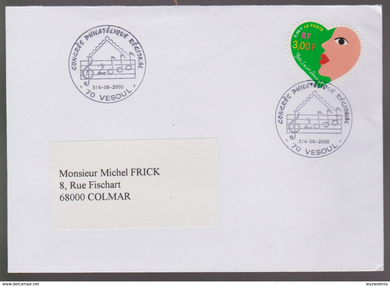 MB 3665) Frankreich SSt VESOUL 2000: Noten Schreiben Die Zahl 2000 (Millenium) - Musique