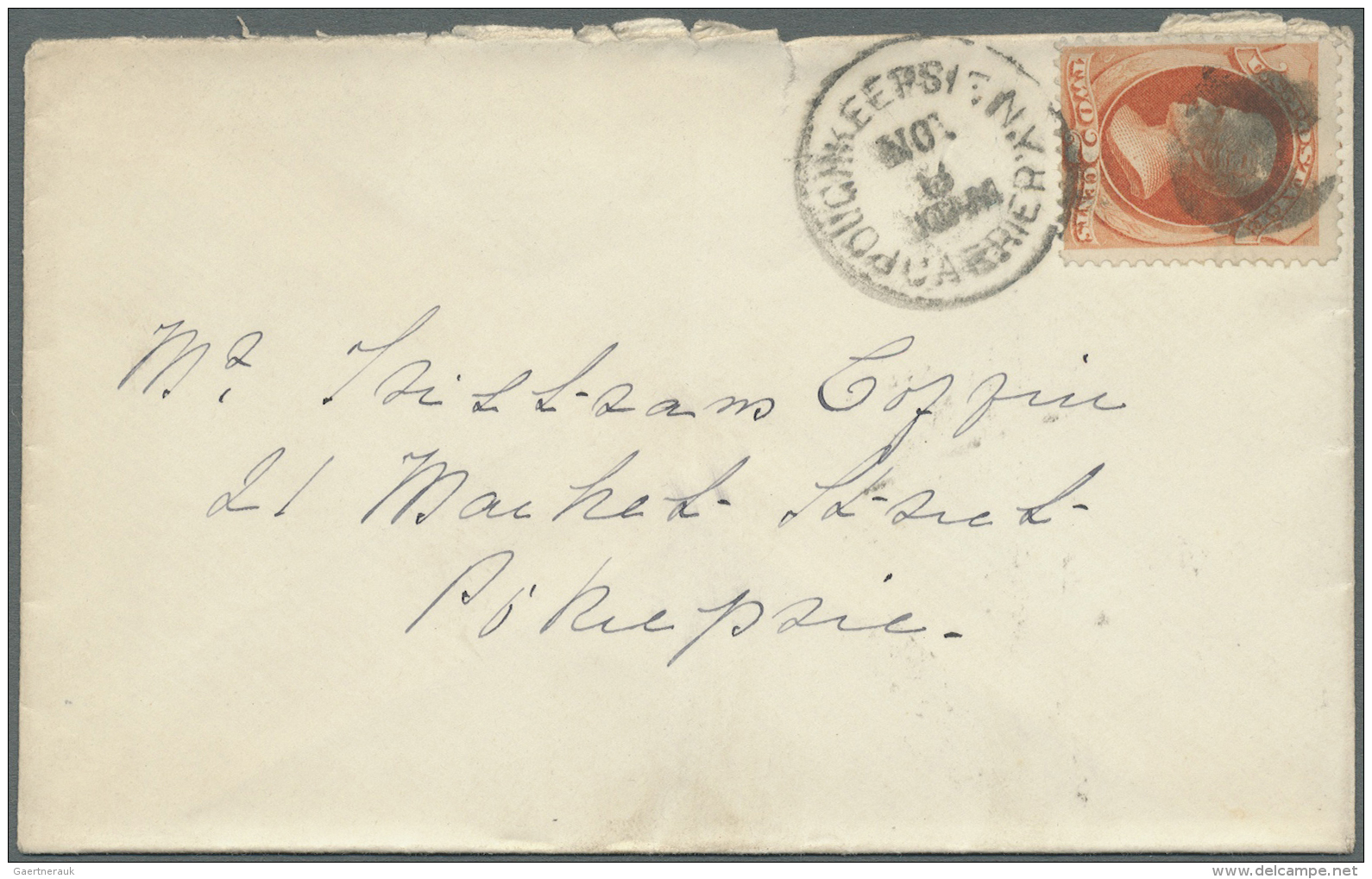Vereinigte Staaten Von Amerika: 1879, Five Envelopes Used Locally With POUGHKEEPSIE CARRIER Cancelation Franked With 2 C - Brieven En Documenten