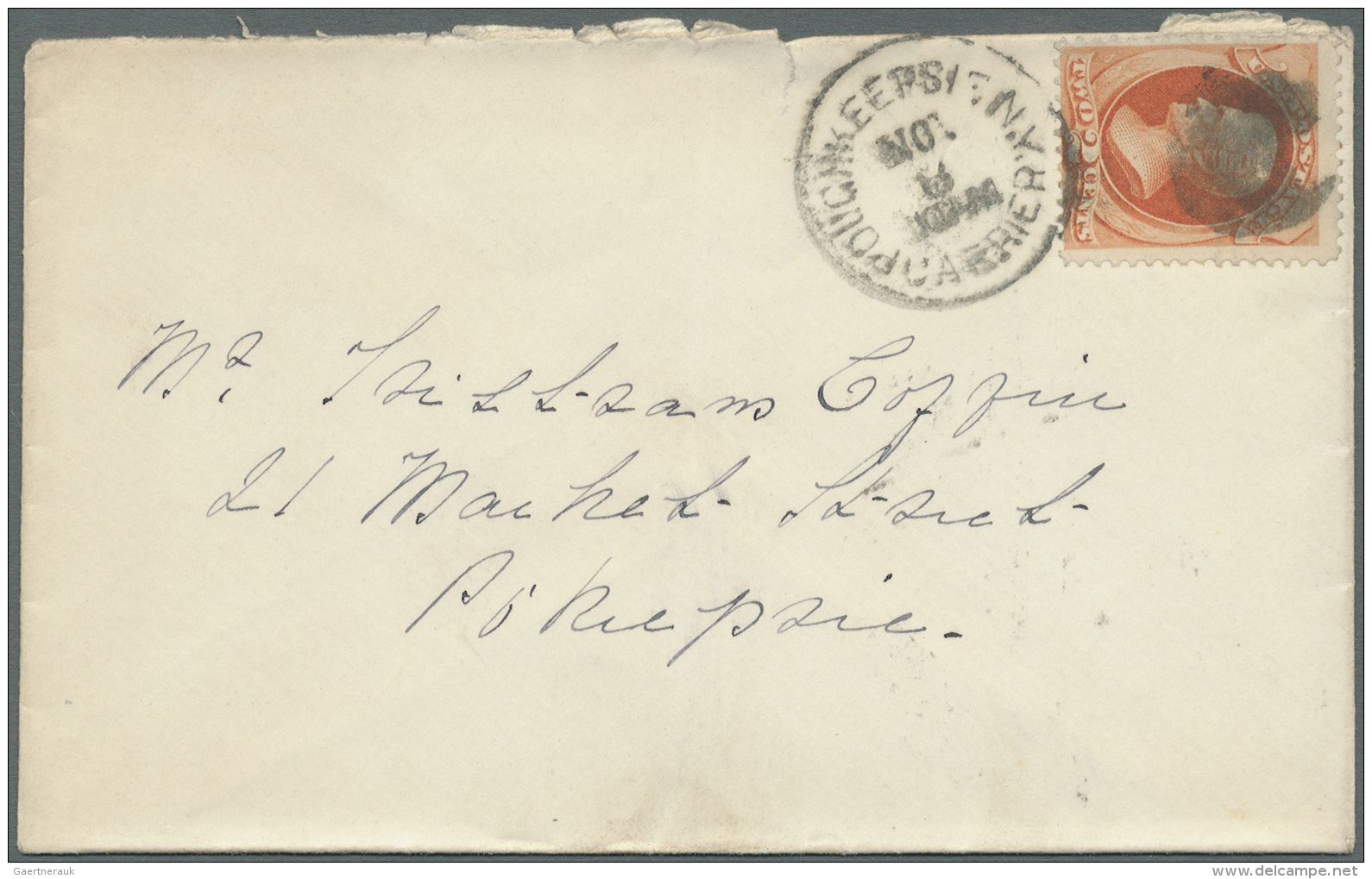 Vereinigte Staaten Von Amerika: 1879, Five Envelopes Used Locally With POUGHKEEPSIE CARRIER Cancelation Franked With 2 C - Covers & Documents