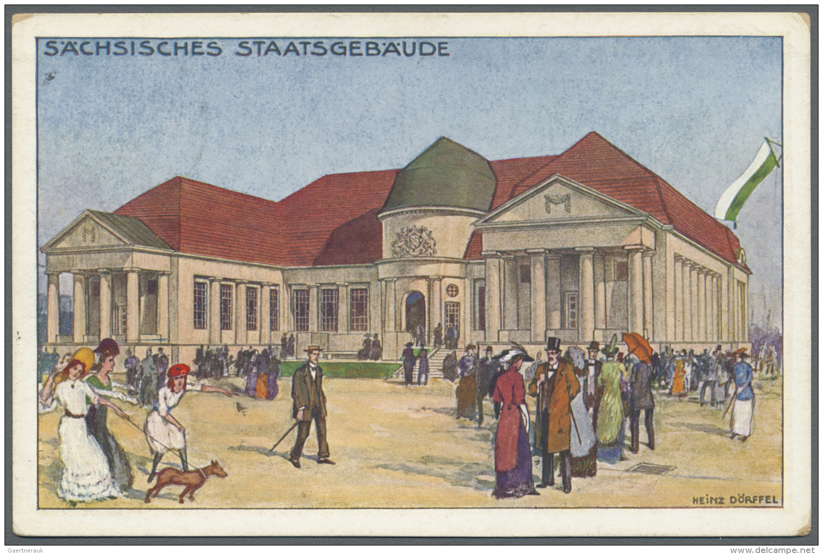 Thematik: Tiere-Hunde / Animals-dogs: 1913, Dt. Reich. Privat-Postkarte 5 Pf Germania "Baufachausstellung, Leipzig" Mit - Cani