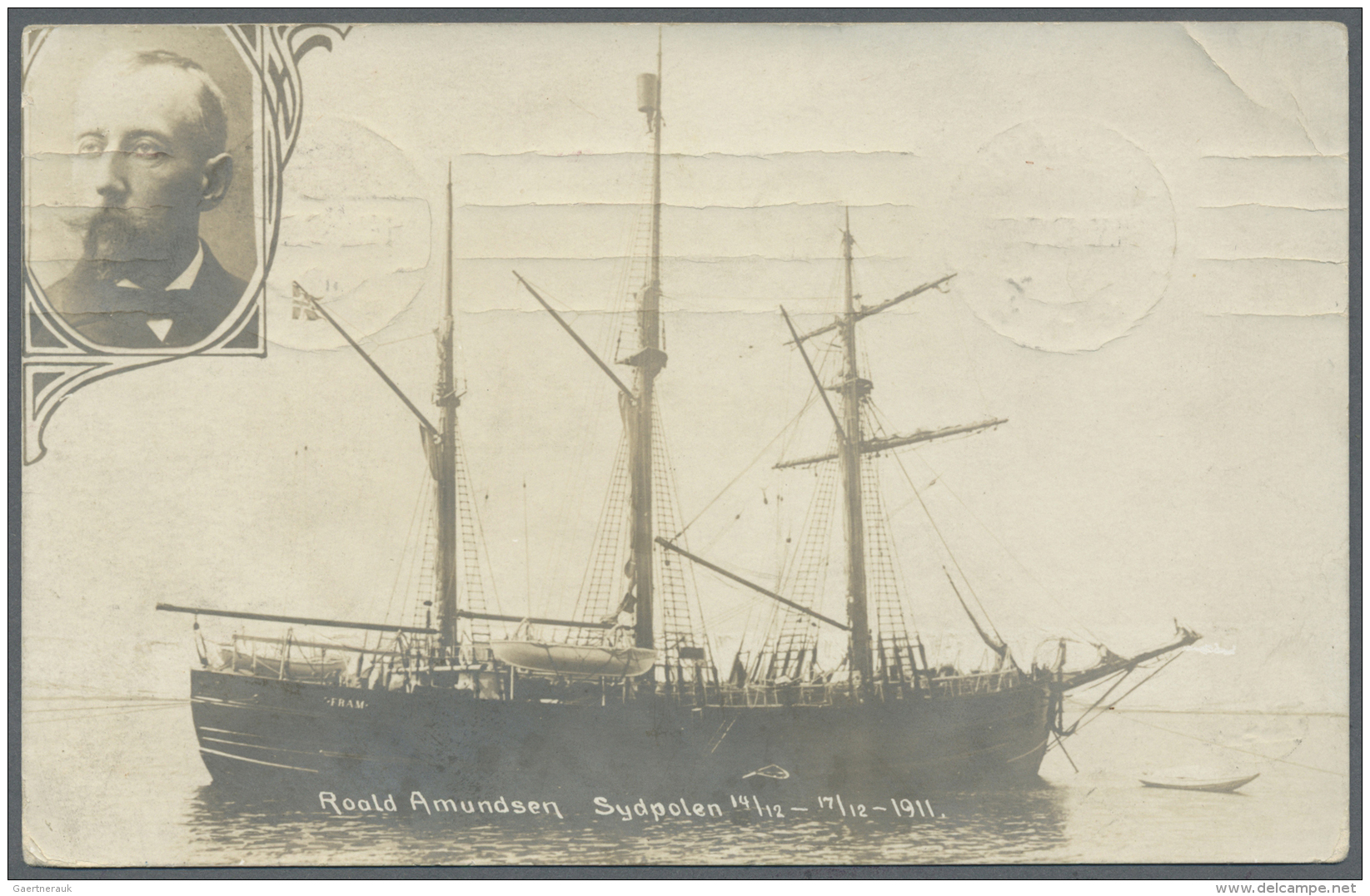 Thematik: Antarktis / Antarctic: 1912, Photo Card "Roald Amundsen Sydpolen 14.12.-17.12.1911, Used From "KRISTIANIA 11.V - Other & Unclassified