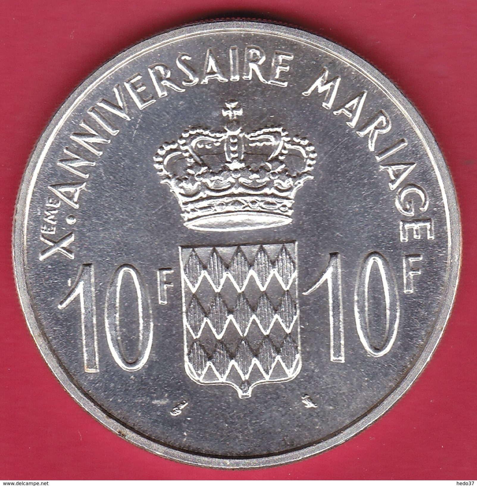 Monaco - Rainier III - 10 Francs Argent - Xe Anniversaire De Mariage - 1966 - FDC - 1960-2001 Nouveaux Francs