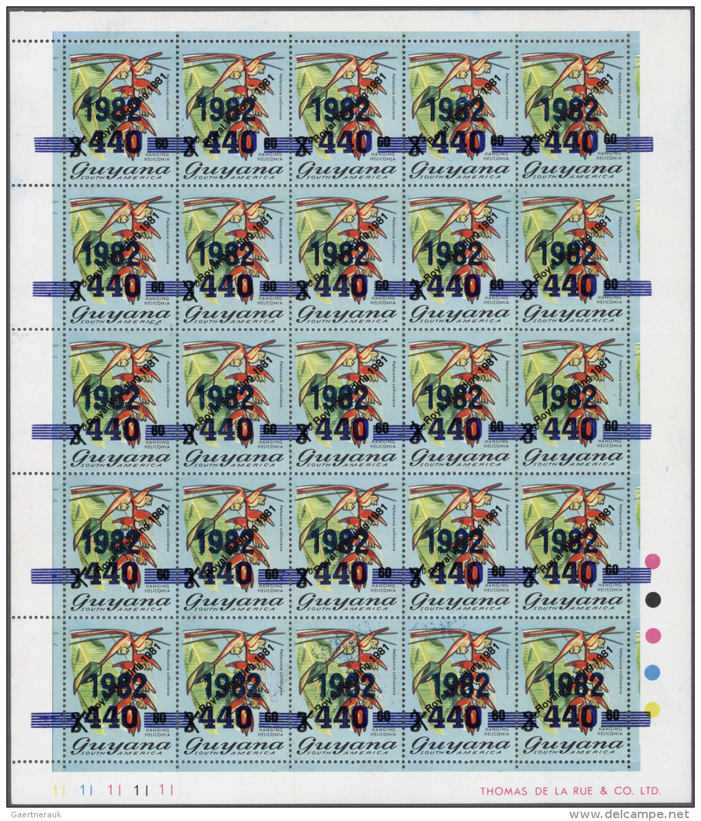 Guyana: 1982. Surcharge 440c On Primary Stamp Sc #331 "Royal Wedding 1981" (diagonal) With "1982" Overprint In A Miniatu - Berühmte Frauen