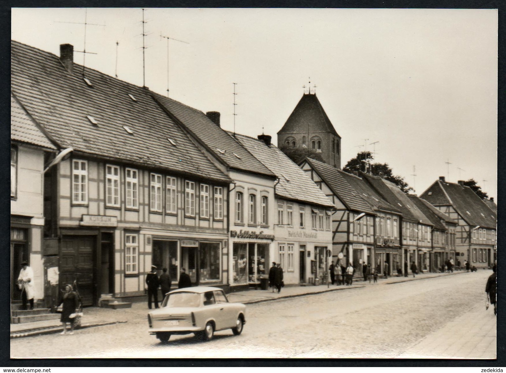 A4144 - Alte Foto Ansichtskarte - Plau - Karl Marx Straße - Auto PKW Trabant - Sander - Plau