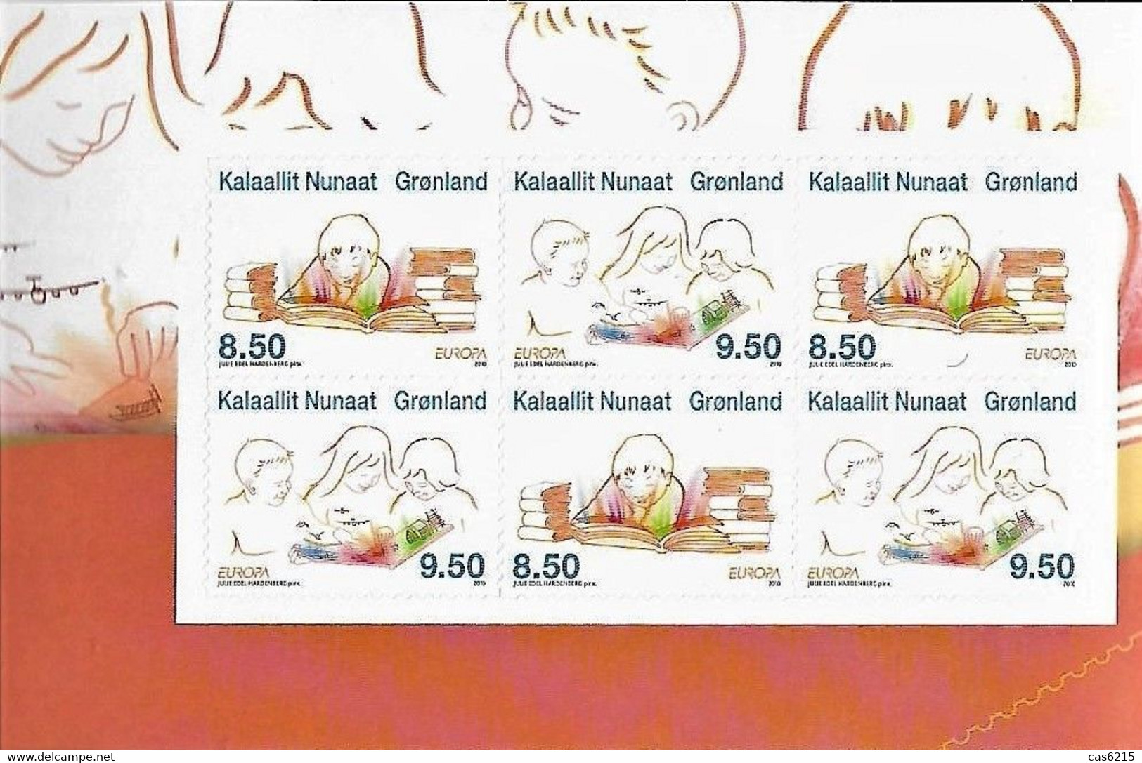 GREENLAND GROENLAND 2010 Europa Children Books,  1 Pane From Booklet Mnh Self Adhesives - 2010