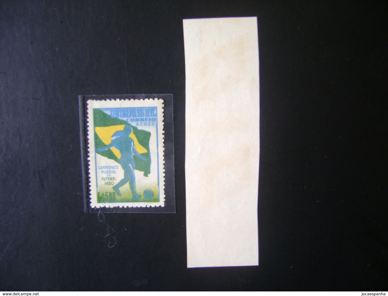 WORLD CUP OF FOOTBALL IN BRAZIL 1950 - A-76, PROOF IN PAIR YELLOW COLOR WITH DISPLACEMENT IN THE STATE - 1950 – Brésil