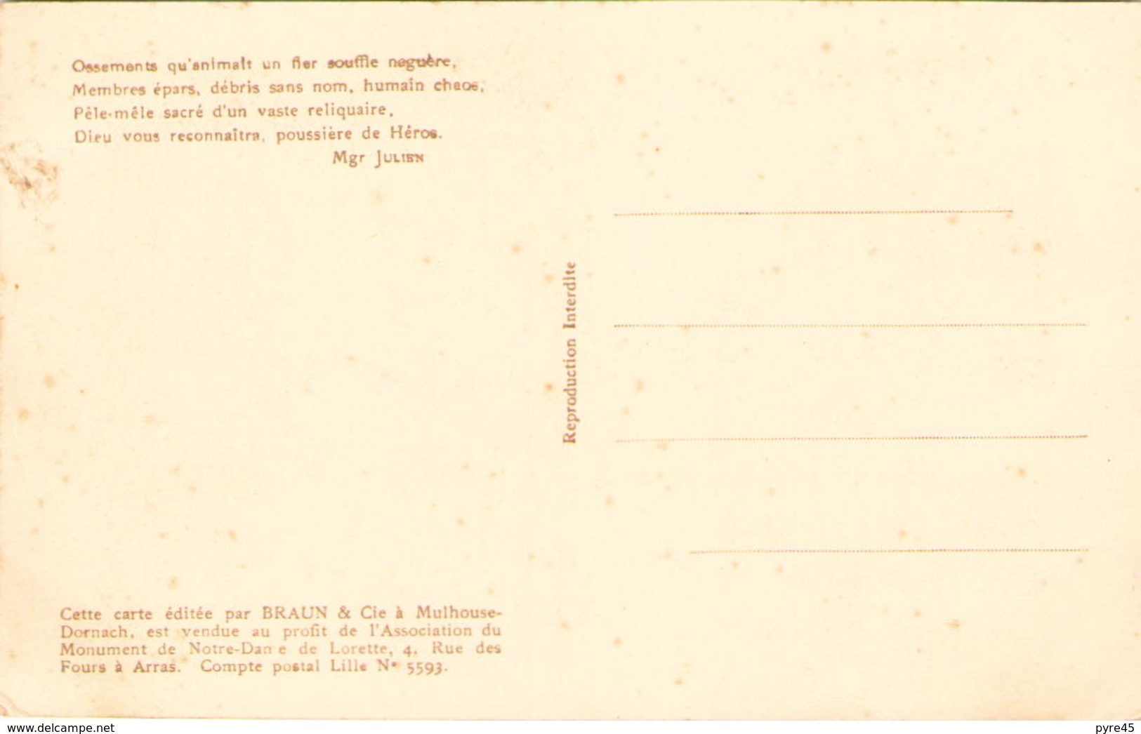 N.D De Lorette Carte Du Champ De Bataille D'artois - Sonstige & Ohne Zuordnung