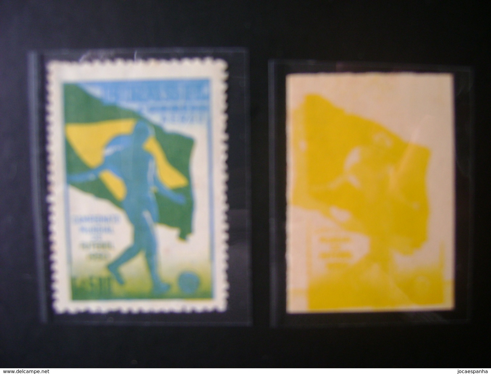 WORLD CUP OF FOOTBALL IN BRAZIL 1950 - A-76, PROOF YELLOW COLOR WITH DISPLACEMENT IN THE STATE - 1950 – Brazilië