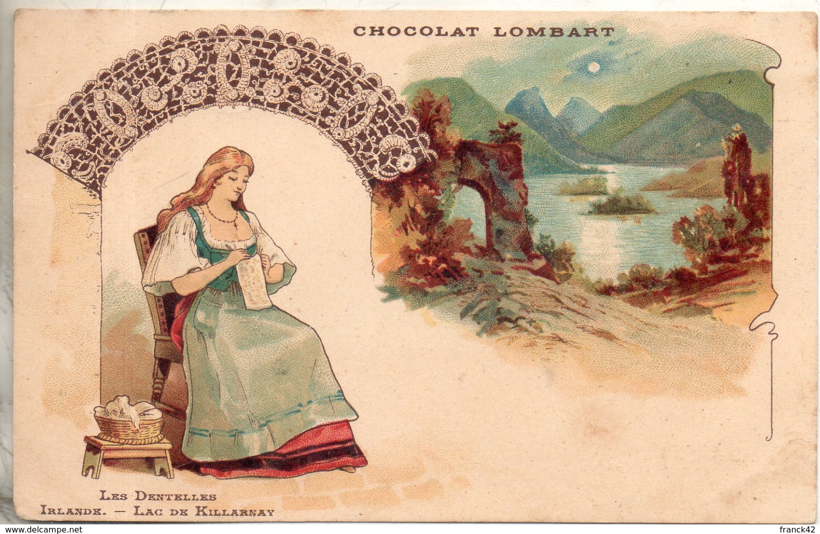Chocolat Lombart. Les Dentelles. Irlande. Lac De Killarnay - Lombart