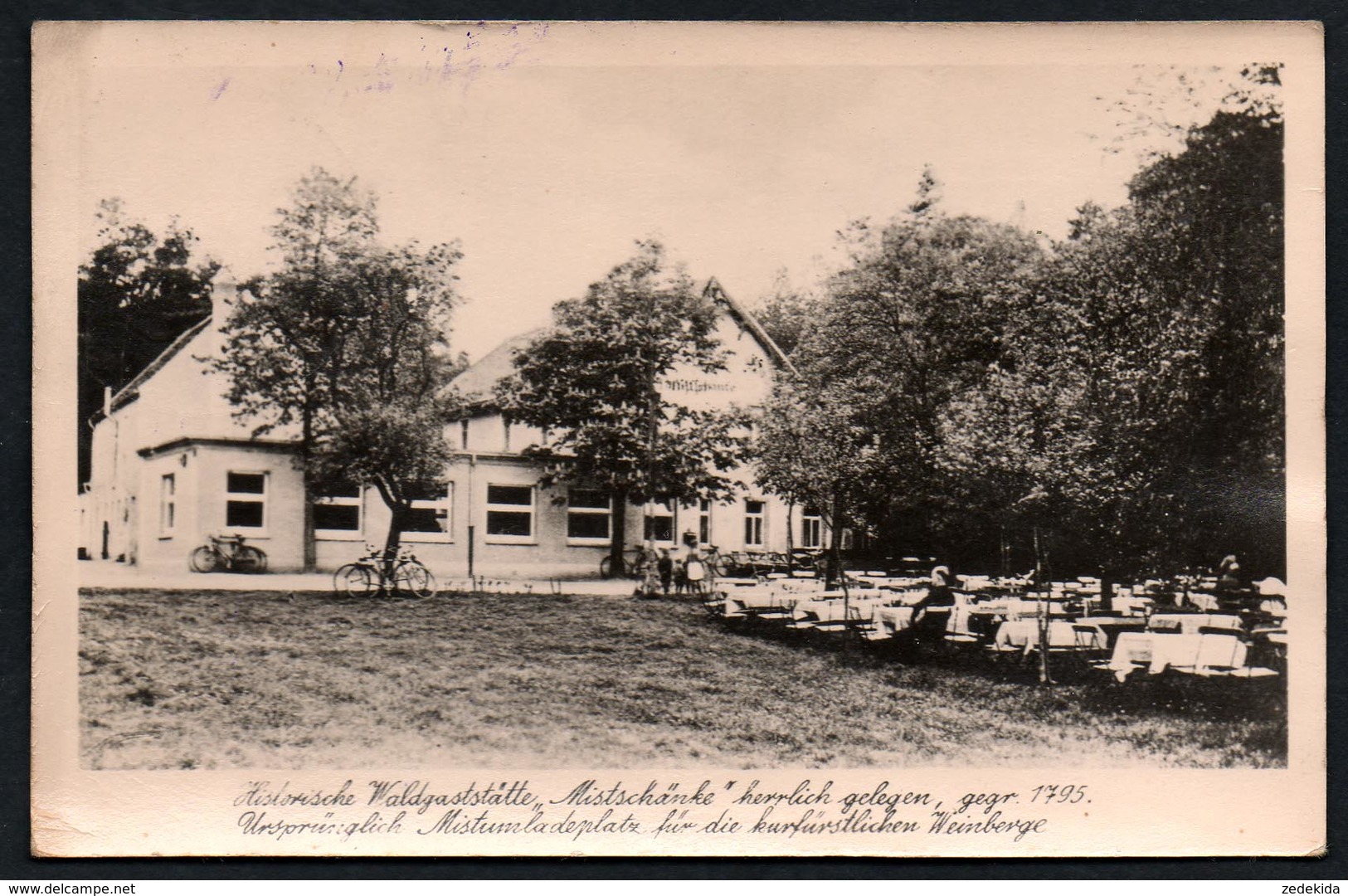 A4176 - Alte Foto Ansichtskarte - Gaststätte Waldgaststätte Mistschänke Steinbach über Radebeul Landpost Landpoststempel - Weinboehla