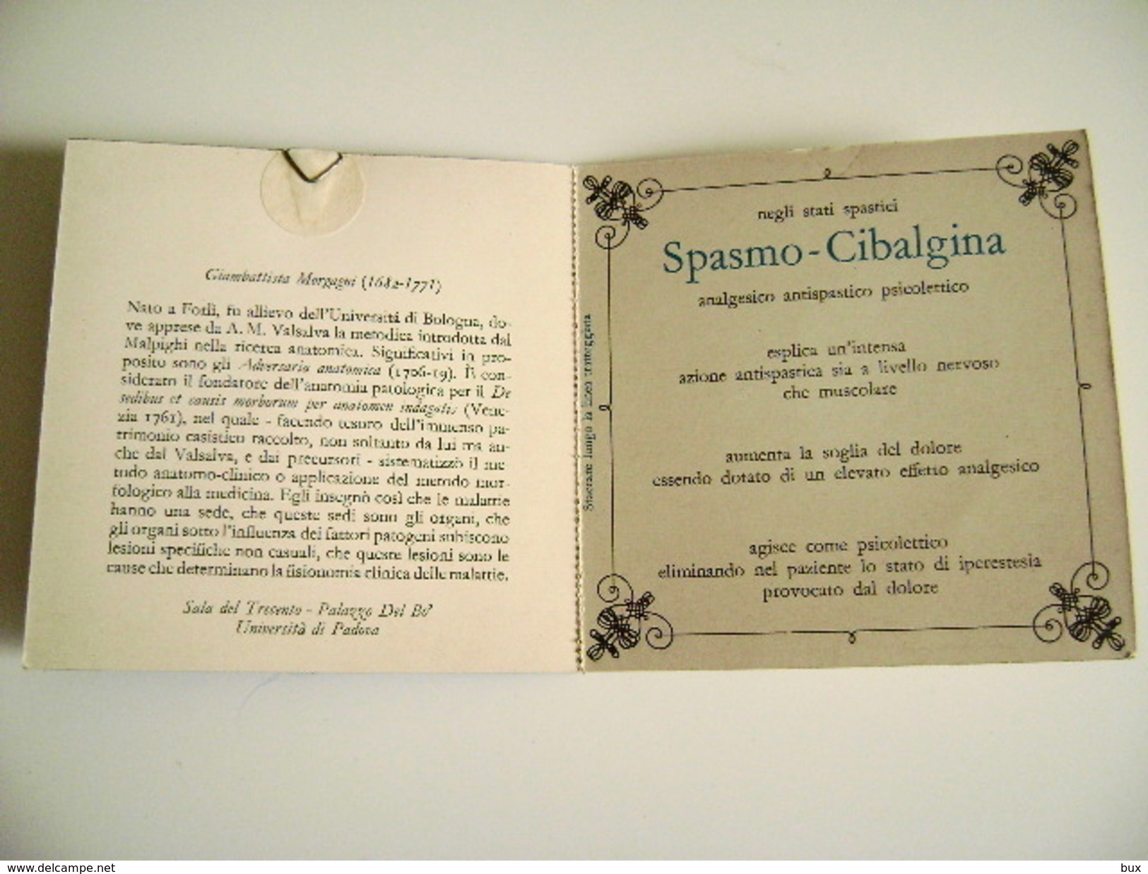 1965 G.B MORGANI   RITRATTO IN OBLO  PLASTICO  CIBA  INDUSTRIA CHIMICA ITAIANA  PUBBLICITA SALUTE MEDICINA  Farmacia - Autres & Non Classés