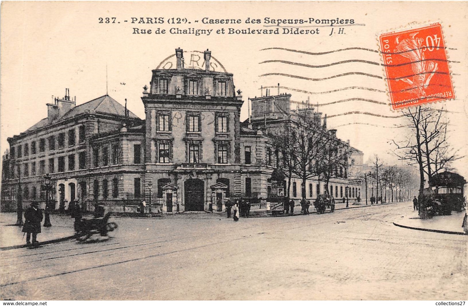 75- PARIS 12e - RUE DE CHALIGNY,ET BLD DIDEROT ,  CASERNE DES SAPEURS POMPIERS - Arrondissement: 12