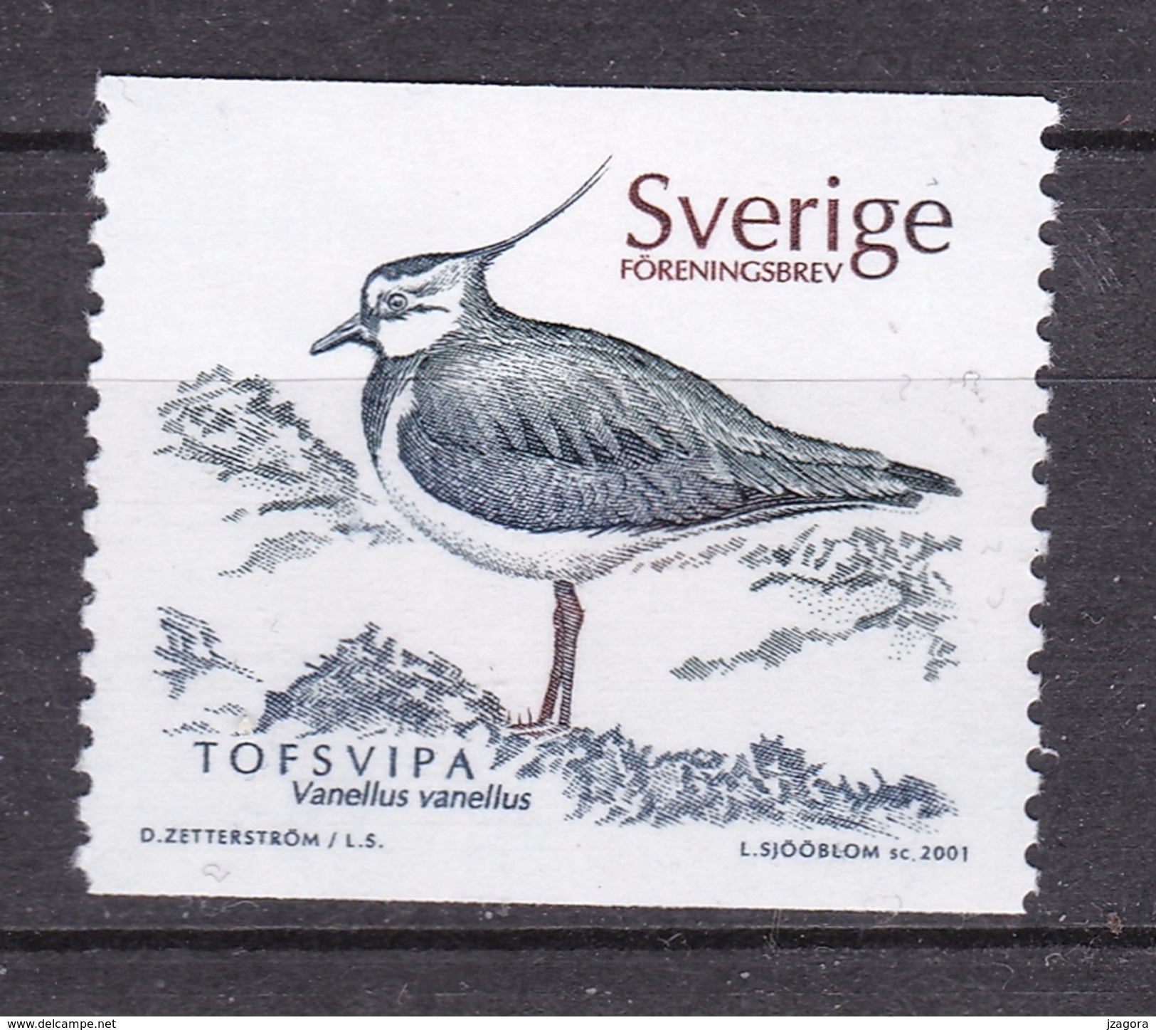 BIRD Lapwing VANELLUS VANELLUS - SWEDEN 2001 - MNH Vanneau Kiebitz Avefría Czajka - Straussen- Und Laufvögel