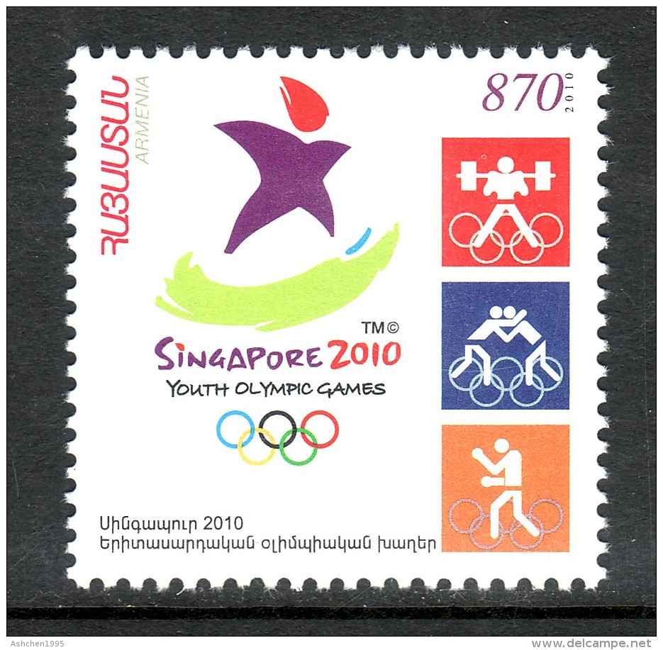 Armenien/Armenie/Armenia 2010, Mi 717 Youth Olympic Games. Singapore, Boxing, Weightlifting, Wrestling - MNH ** - Armenia