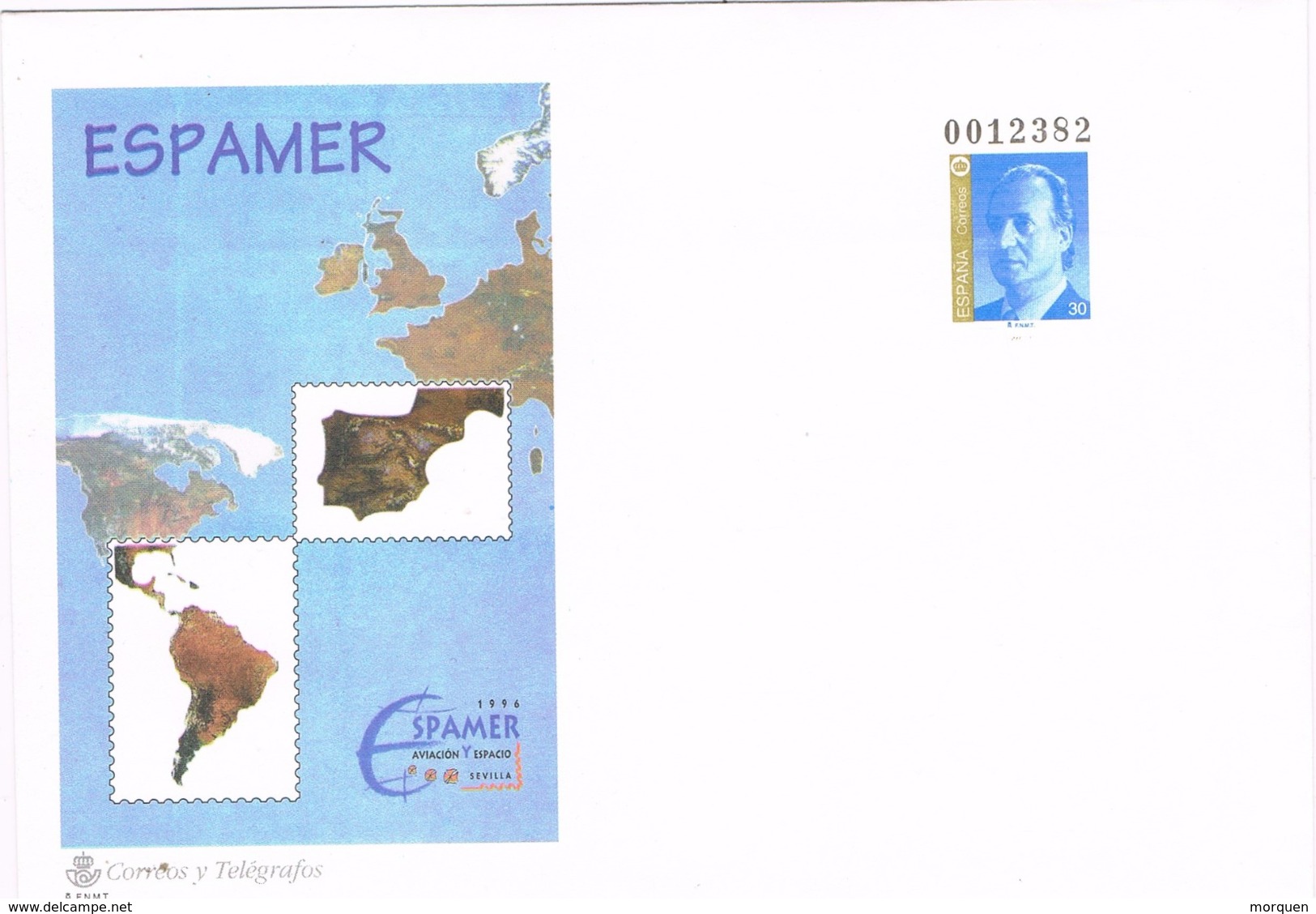 24292. Carta Entero Postal ESPAMER 96, Sevilla. Exposicion Filatelica , Edifil Num 33 ** - 1931-....