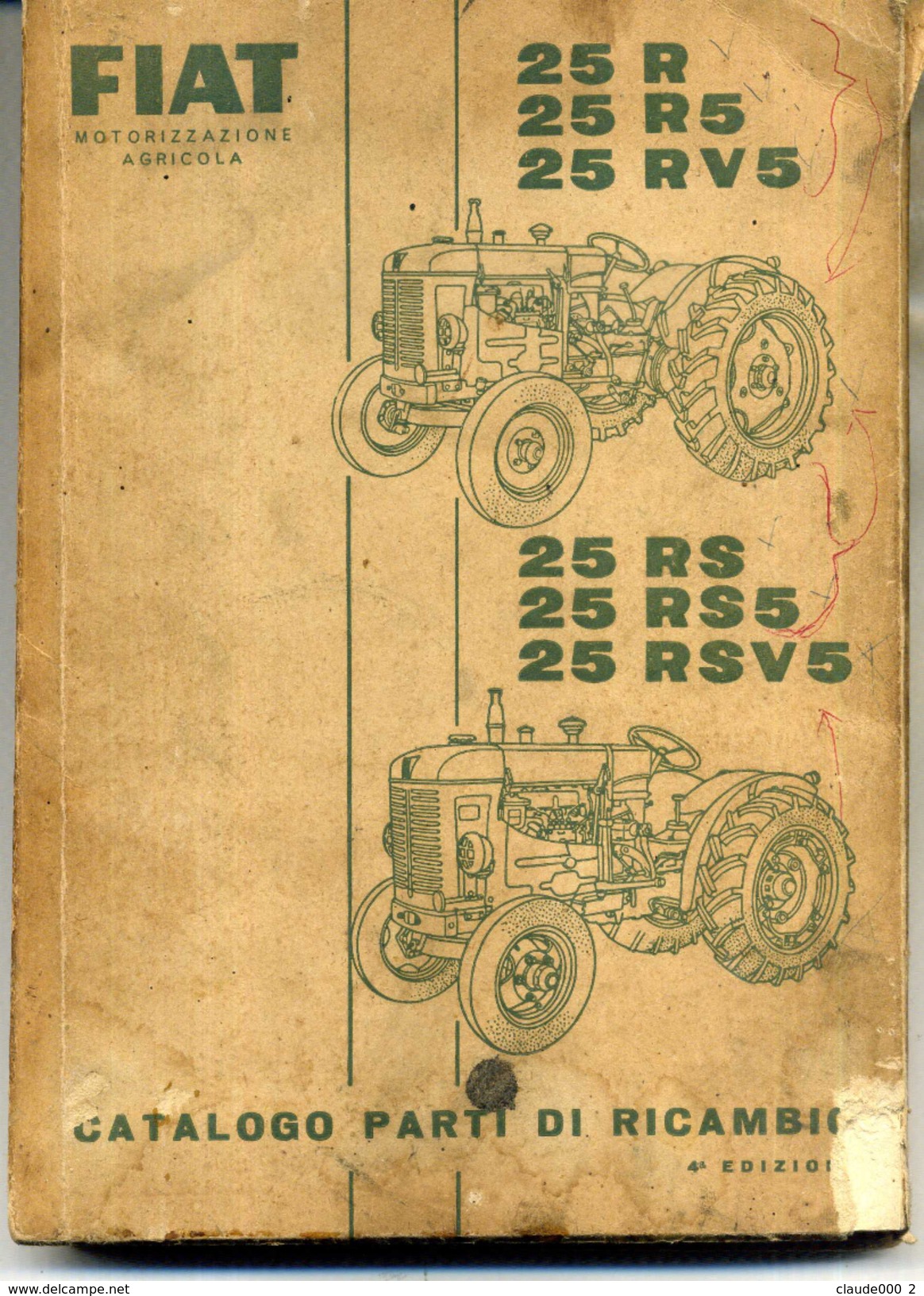 TRACTEUR FIAT 25R NOTICE D'ENTRETIEN + PLANS EN COUPE ET PIECES DETACHEES  et SES DERIVES