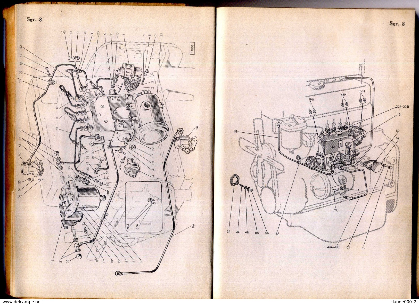 TRACTEUR FIAT 25R NOTICE D'ENTRETIEN + PLANS EN COUPE ET PIECES DETACHEES  et SES DERIVES