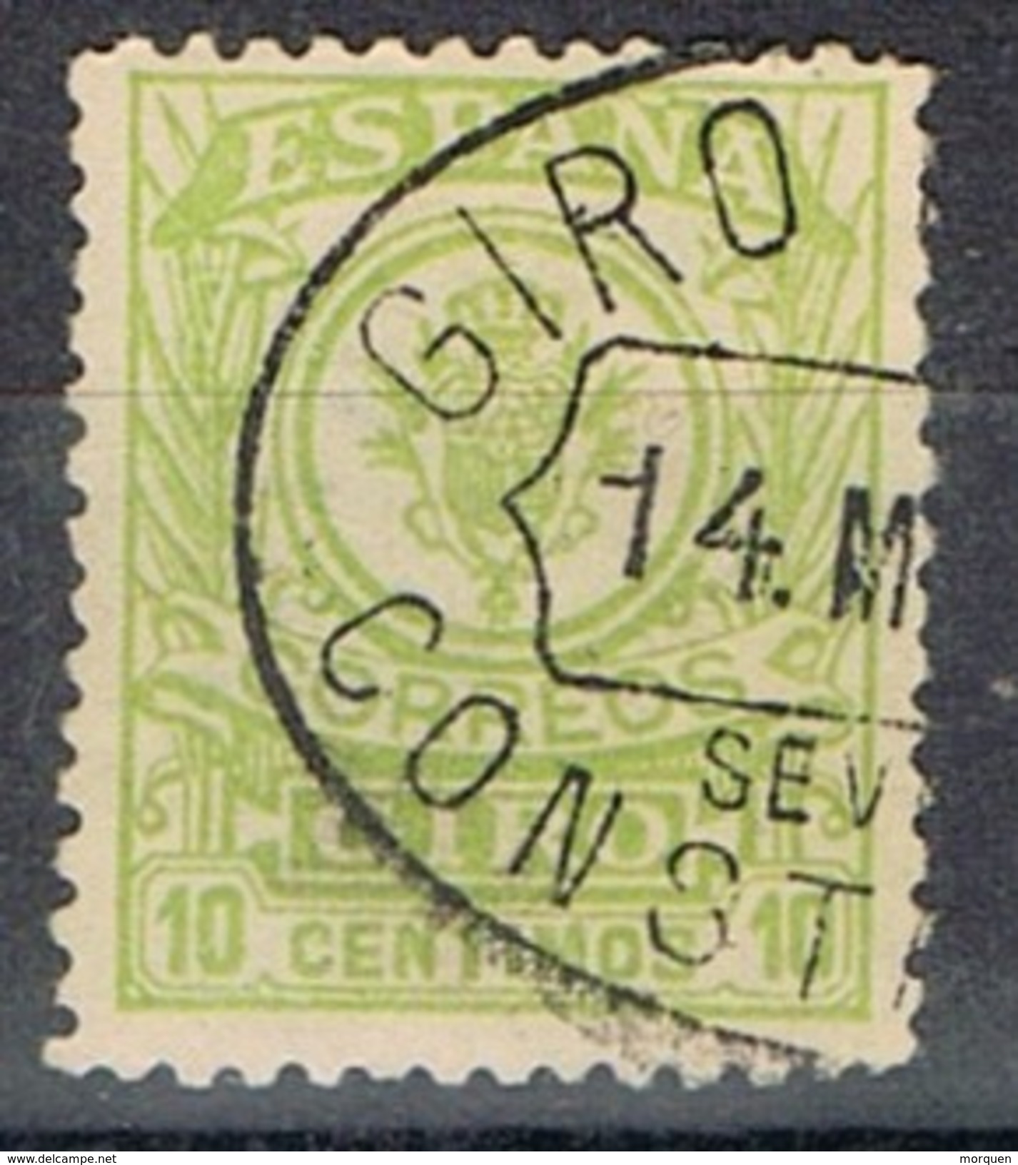 Sello GIRO 10 Cts, Fechador Oval Giro Postal  CONSTANTINA (Sevilla) º - Money Orders