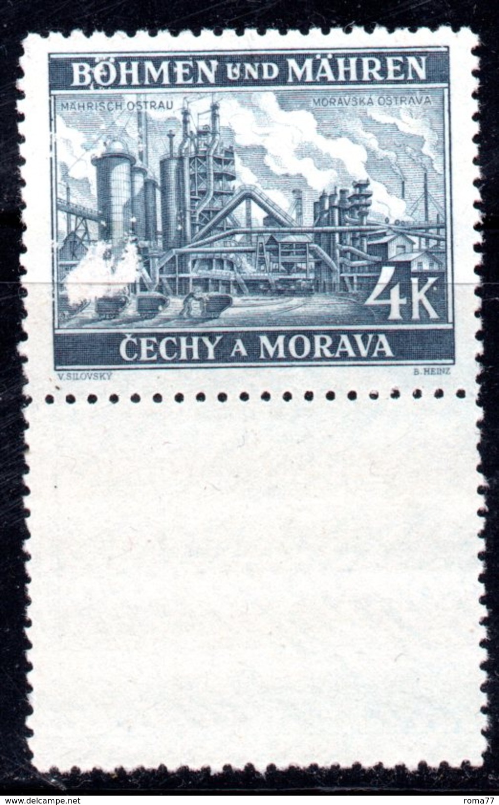 XP2861 - REICH BOEMIA MORAVIA 1939,   4 K.  Integro  *** Coupon Bordo Foglio - Unused Stamps