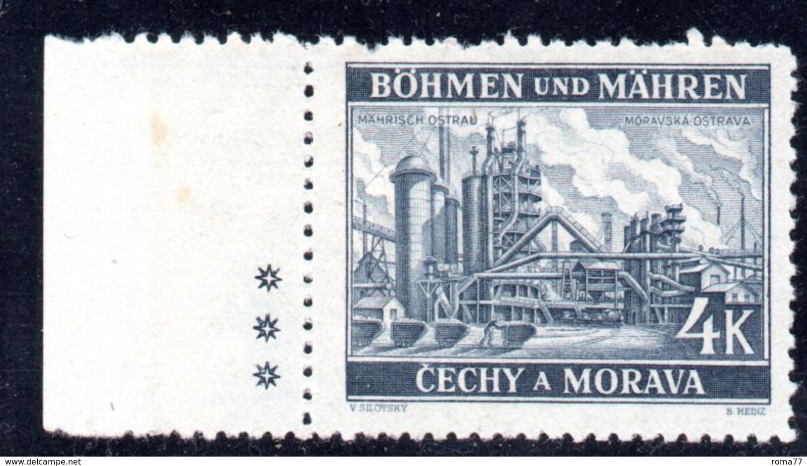 XP2870 - REICH BOEMIA MORAVIA 1939,   4 K.  Integro  *** MNH  Bordo Foglio - Unused Stamps