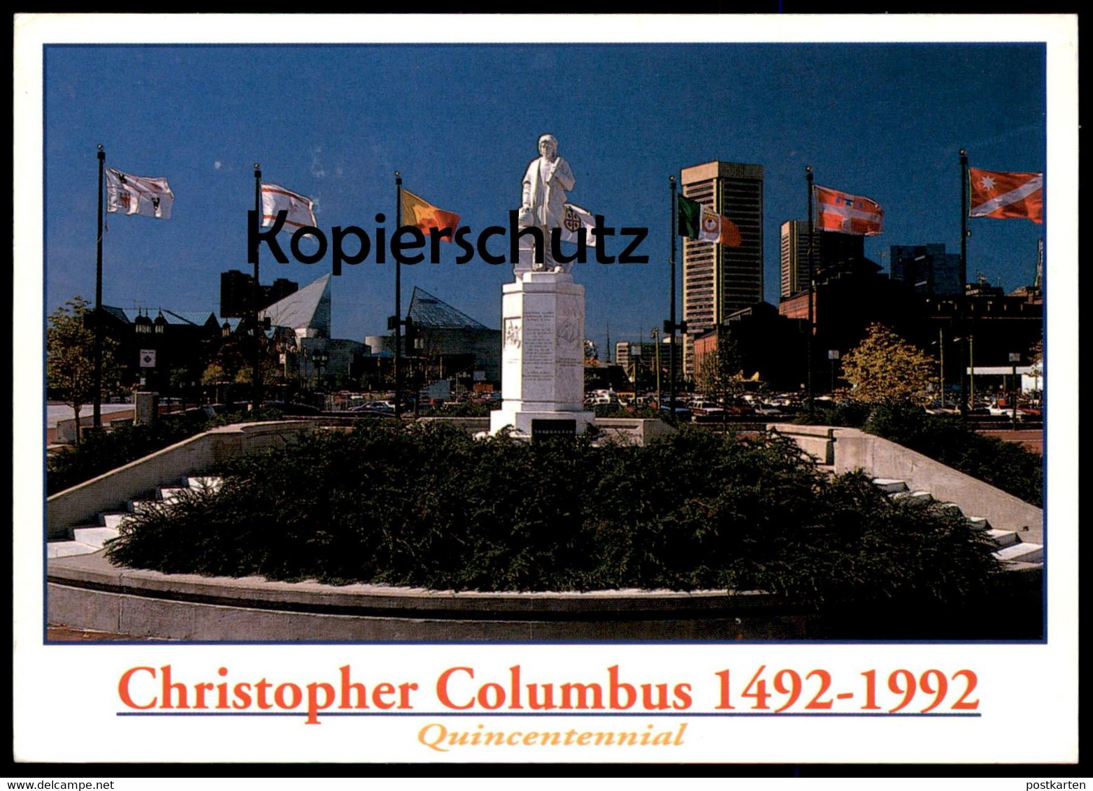 ÄLTERE POSTKARTE BALTIMORE CHRISTOPHER COLUMBUS 1492-1992 QUINCENTENNIAL Schiffsstempel Fedor Dostojewski Cpa Postcard - Baltimore