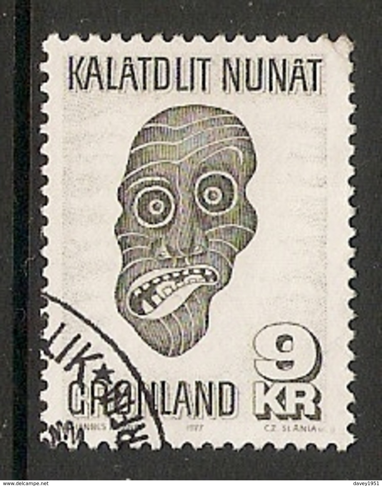 004108 Greenland 1977 Eskimo Mask 9K FU - Used Stamps
