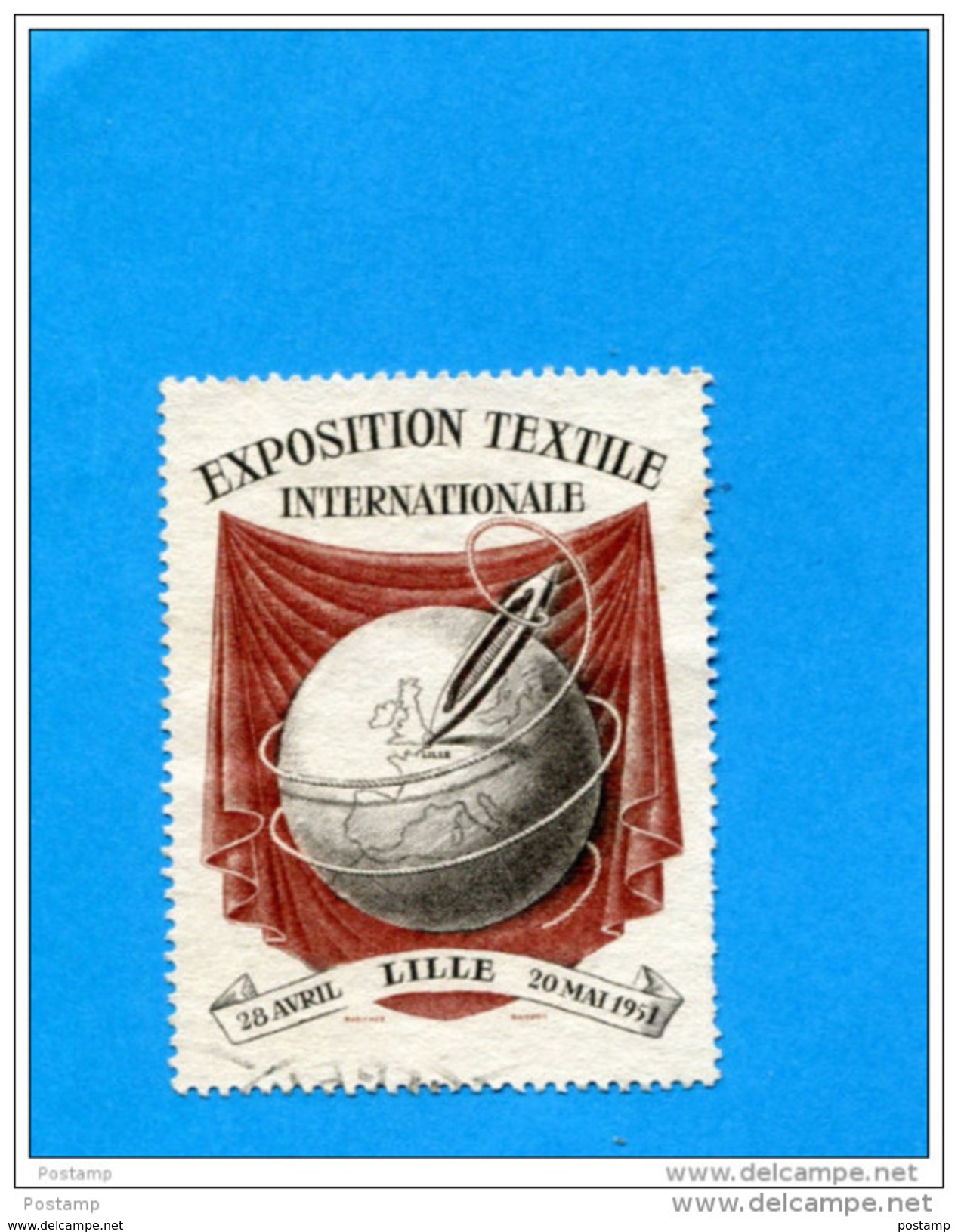 FRANCE-ERINNOPHILIE- Vignette-Exposition Textile LILLE- Avril Mai-1951-neuve-NSG - Tourism (Labels)