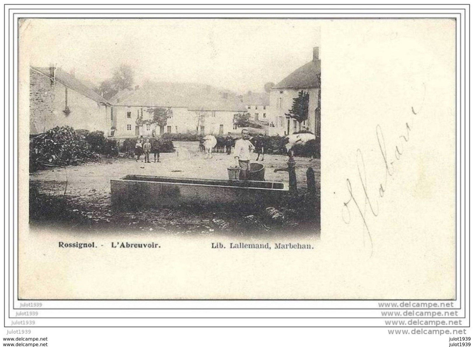 ROSSIGNOL ..-- L ´ Abreuvoir . RR . 1903 Vers PARIS ( Mr Jacques BOISSEAU ) . Voir Verso . - Tintigny