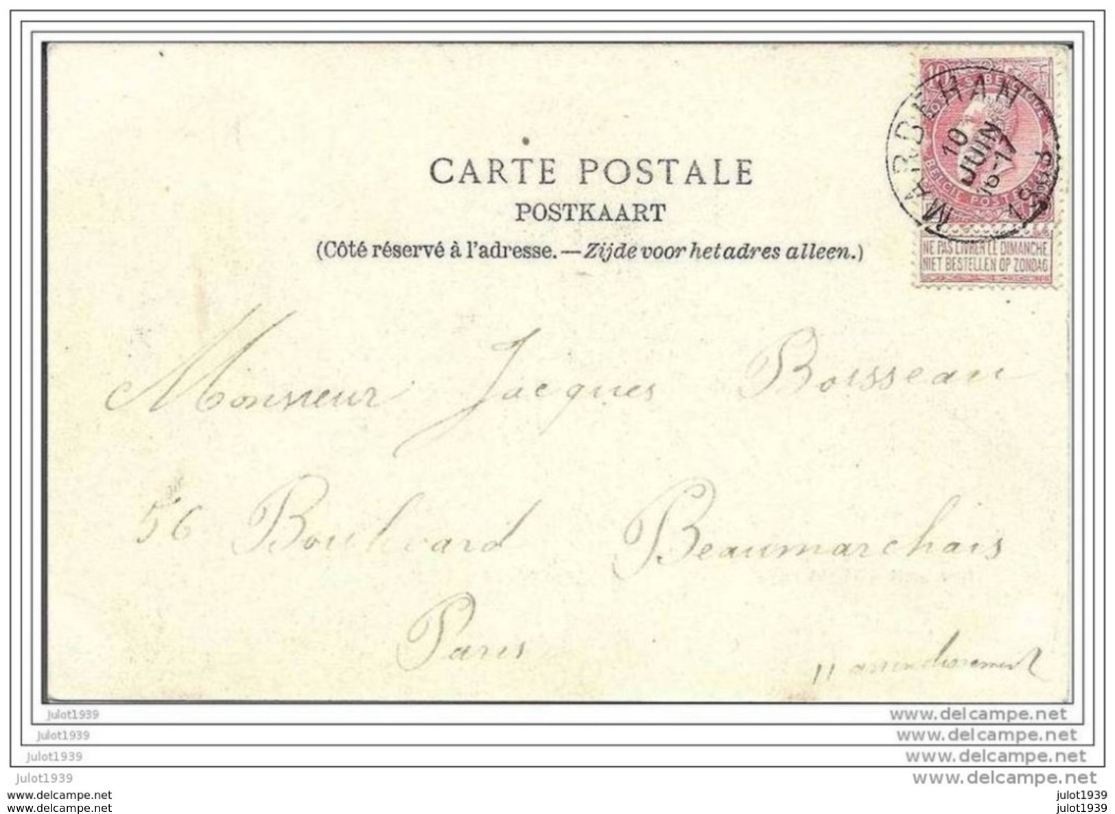 ROSSIGNOL ..-- L ´ Abreuvoir . RR . 1903 Vers PARIS ( Mr Jacques BOISSEAU ) . Voir Verso . - Tintigny
