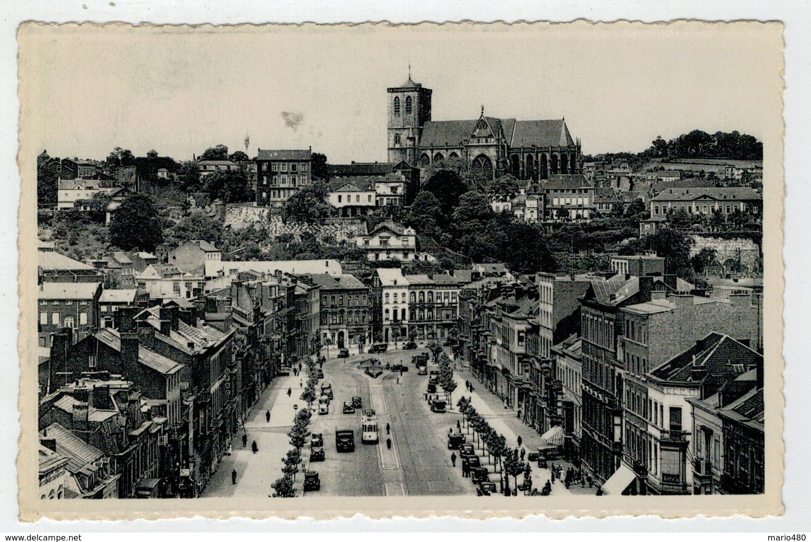 C.P.  PICCOLA   LIEGE   BOULEVARD  DE  LA  SAUVENIERE ET EGLISE ST.-MARTIN          2 SCAN     (NUOVA) - Liège