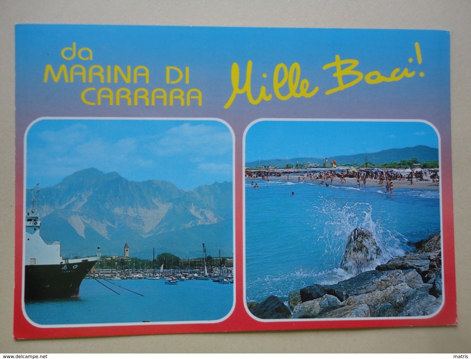 Marina Di Carrara - Massa Carrara - Mille Baci - Vedutine - Panorama Mare Spiaggia Nave - Massa