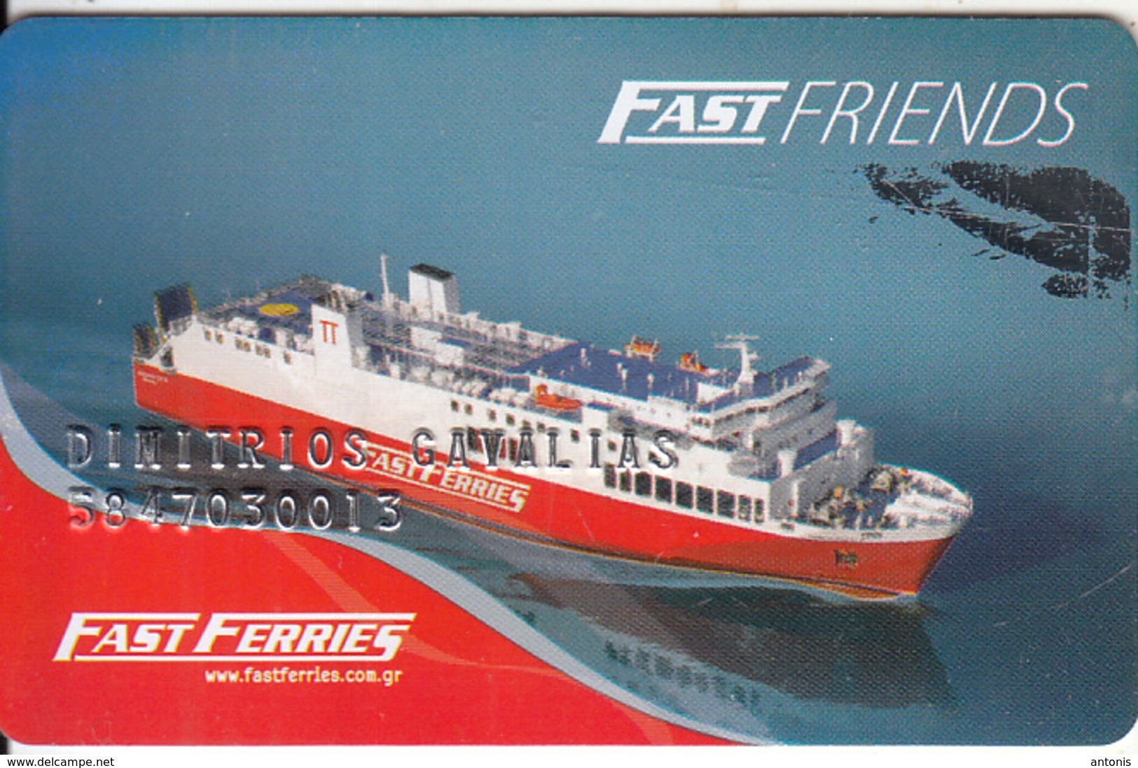 GREECE - Fast Ferries Charge Card(name At Centre), Used - Hotelkarten